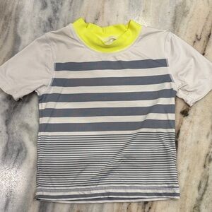 Carter's Gray Striped Rashgard with Neon Yellow Collar